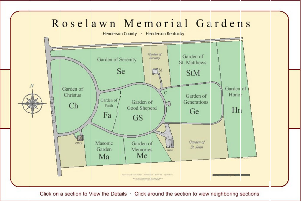 Roselawn Memorial Gardens Henderson Kentucky Burial Records