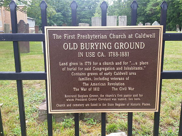 first presbyterian church of caldwell nj burying ground