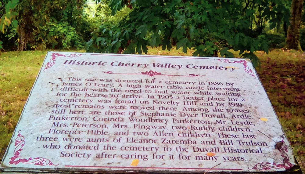 cherry valley pioneer cemetery duvall washington