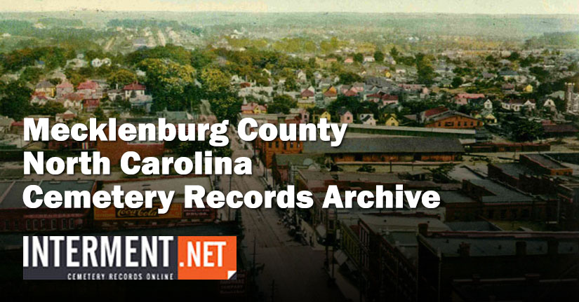 mecklenburg county north carolina cemetery records