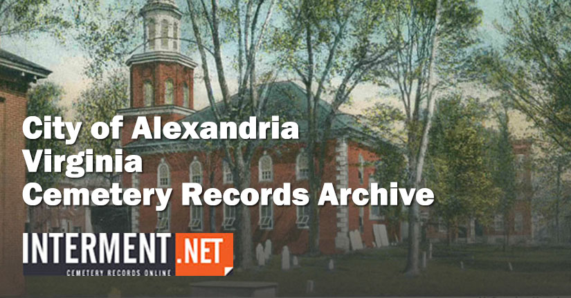 city of alexandria virginia cemetery records