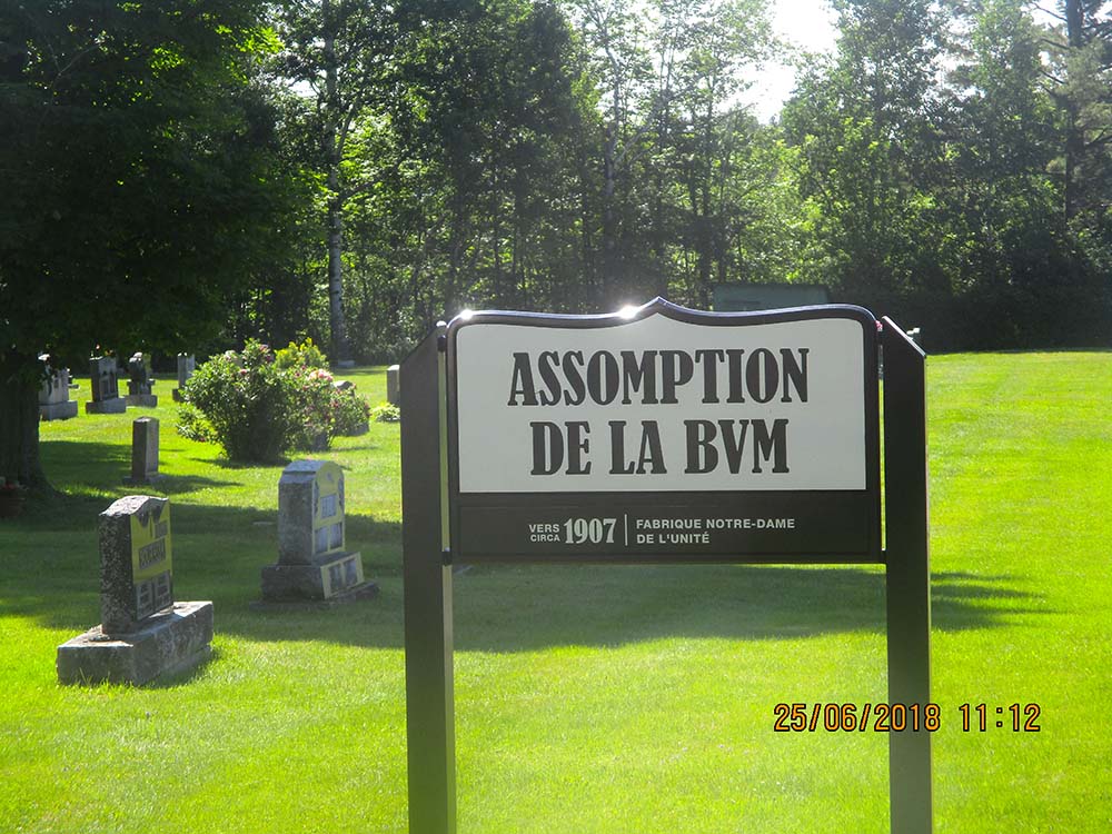 assumption of virgin mary cemetery waterville quebec