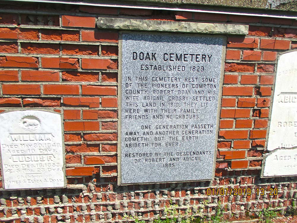 doak cemetery compton quebec
