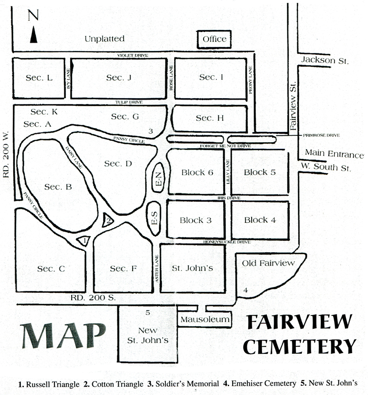 Fairview Cemetery, Tipton, Indiana - Burial Records