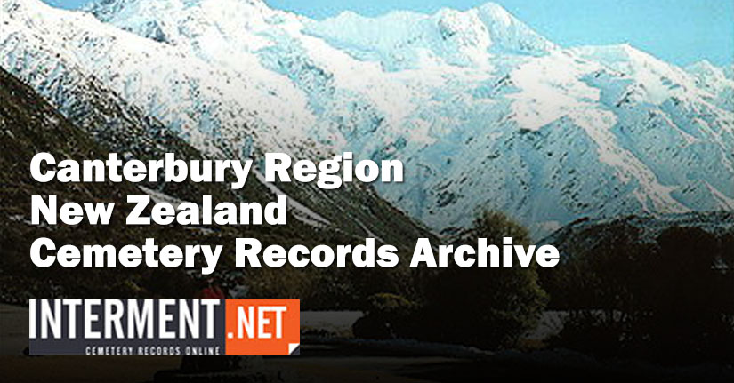 canterbury region new zealand cemetery records