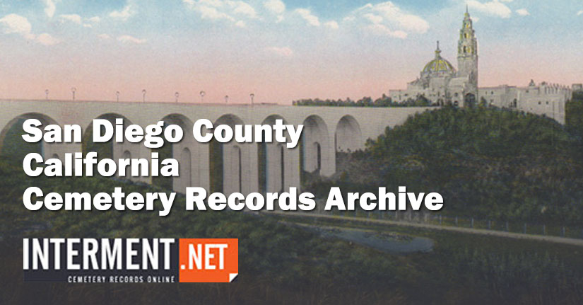 san diego county california cemetery records